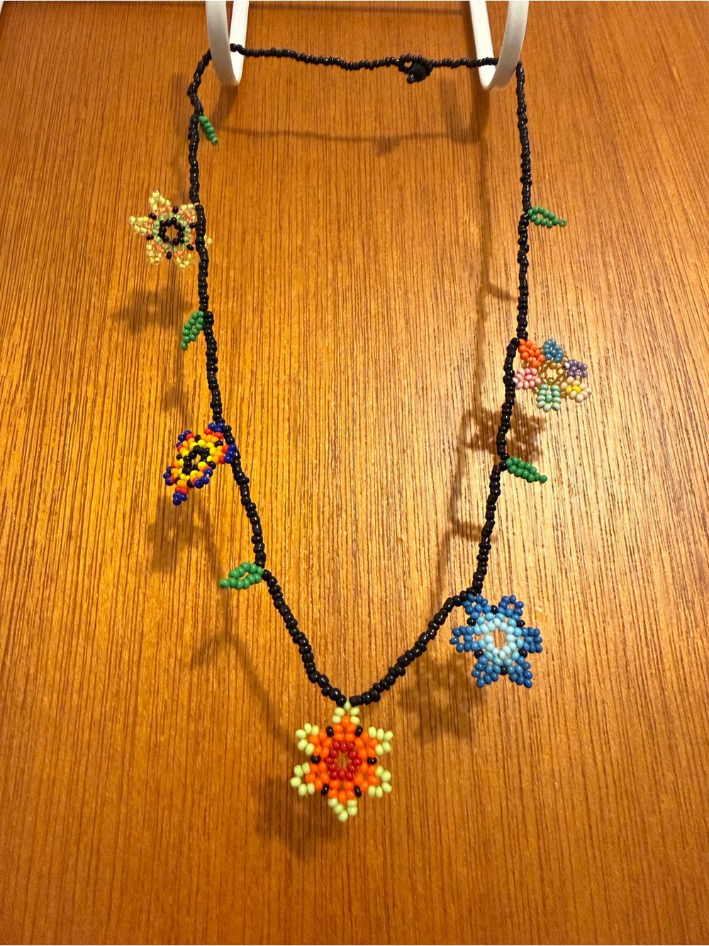 Beaded Floral Necklace in Multicolor - Women Jewelry - Picture 2 of 2